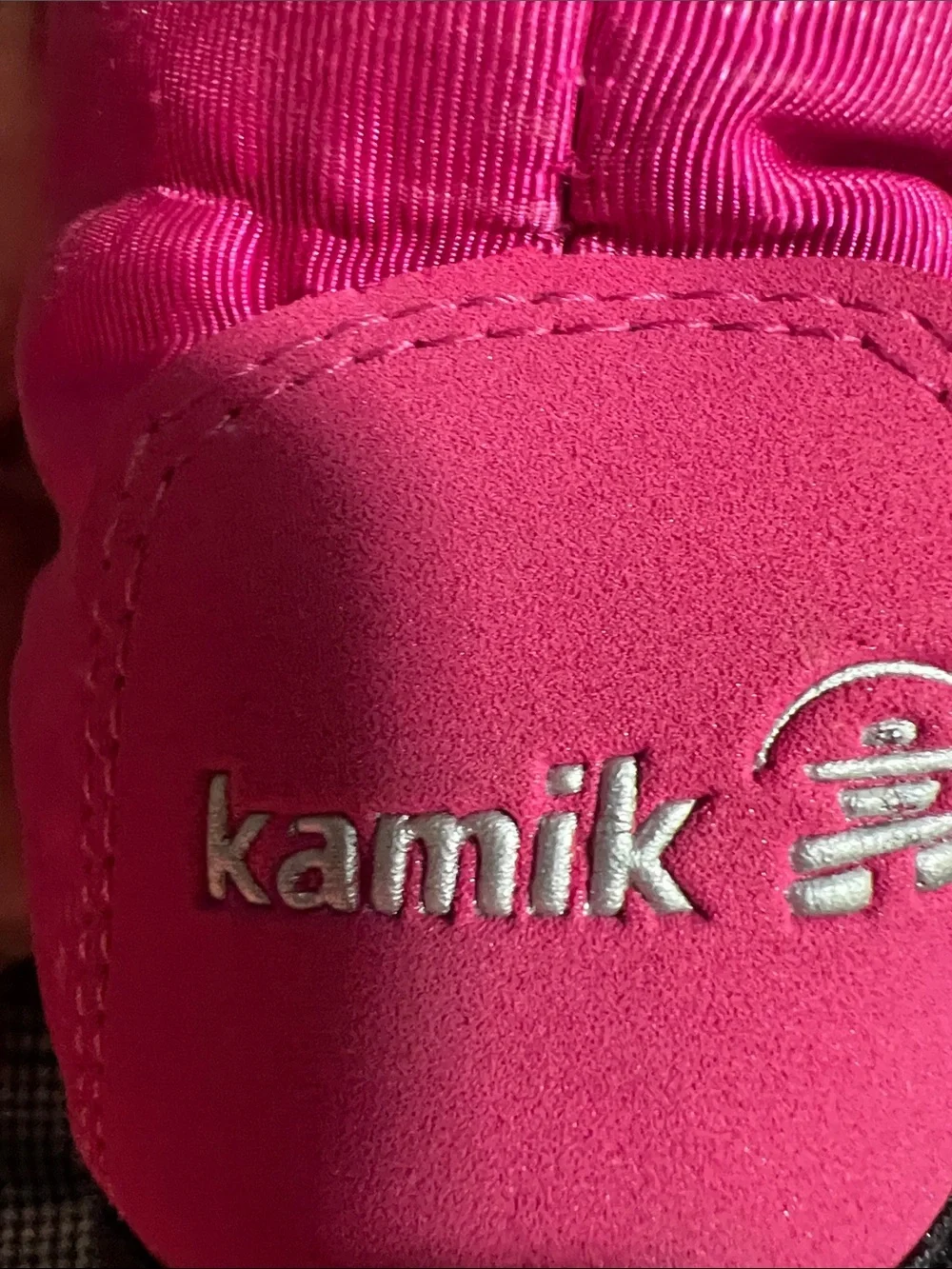 Kamik Kids Bright Pink Faux-Fur Winter Boots with Black Shell